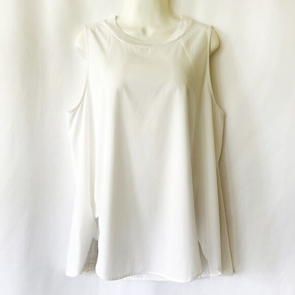 Athleta Zephyr Athletic Tank (1X) in Bright White Plus Size Athleisure Gym Yoga - Picture 4 of 13